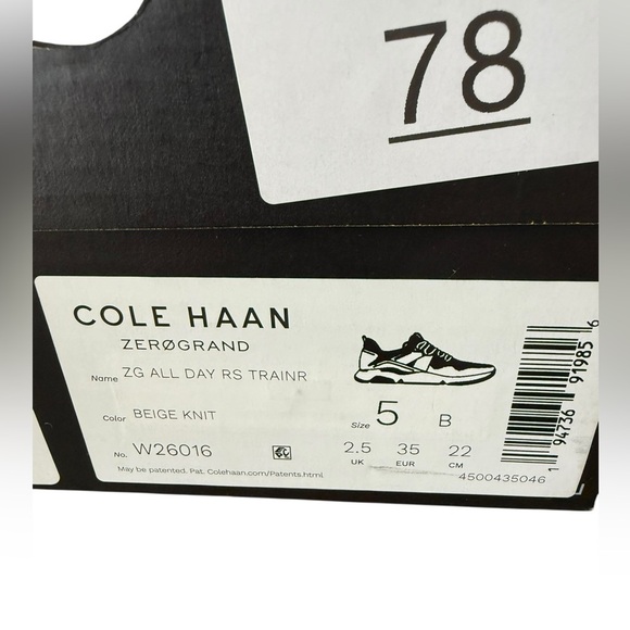 NIB Cole Haan Women’s Zeroground All Day RS Trainer in Beige Knit in size 5 - Picture 9 of 9